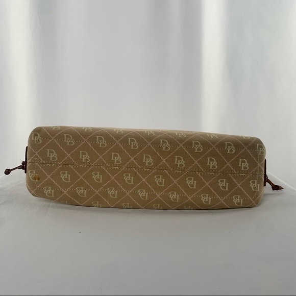Vintage Dooney & Bourke Signature Canvas with Leather Trim Handbag in Brown Pink - Picture 8 of 16